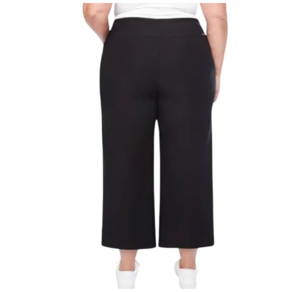 NEW S.C. & CO. 360 Degree Women’s Tummy Control Pull-on Wide Leg Crop | Black - Picture 5 of 6